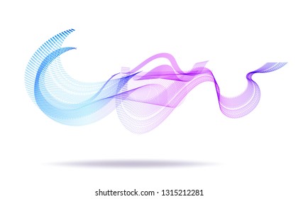 Abstract illustration. a wave of lines and dots. modern design.