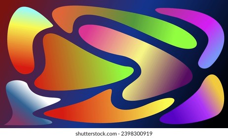 abstract illustration of wave shapes with a variety of color gradients