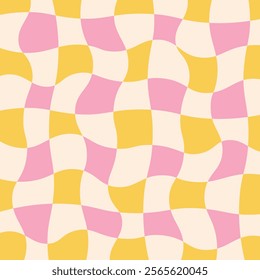 An abstract illustration with wavy lines in soft pastel tones. Minimalist hippie background