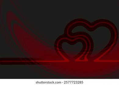 An abstract illustration where two hearts in different shades of red stand out against a dark background. The hearts are placed next to each other, creating the illusion of interconnectedness and clos