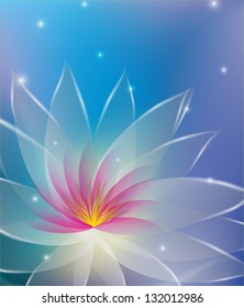 Abstract illustration with white and pink vector lotus