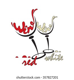 abstract illustration of wine glasses