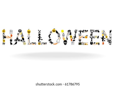 Abstract illustration of the word Halloween