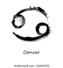 Abstract illustration of the zodiac sign Cancer. Zodiac icon. Astrology.