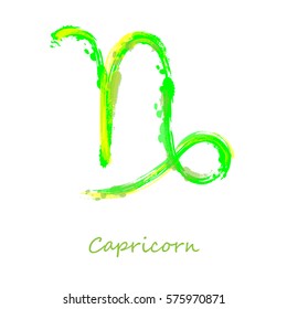 Abstract illustration of the zodiac sign Capricorn. Zodiac icon. Astrology.