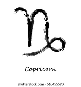 Abstract illustration of the zodiac sign Capricorn. Zodiac icon. Astrology.