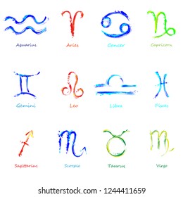 Abstract illustration of the zodiac sign. Zodiac icon. Set. Astrology.