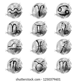 Abstract illustration of the zodiac sign. Zodiac icon. Set. Astrology.