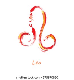 Abstract illustration of the zodiac sign Leo. Zodiac icon. Astrology.