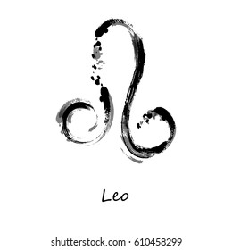 Abstract illustration of the zodiac sign Leo. Zodiac icon. Astrology.