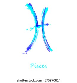 Abstract illustration of the zodiac sign Pisces. Zodiac icon. Astrology.