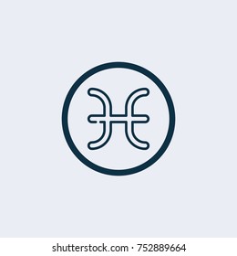 Abstract illustration of the zodiac sign Pisces. Zodiac icon. Astrology.