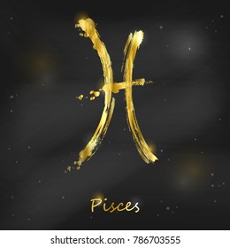 Abstract illustration of the zodiac sign Pisces. Zodiac icon. Astrology.