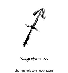 Abstract illustration of the zodiac sign Sagittarius. Zodiac icon. Astrology.