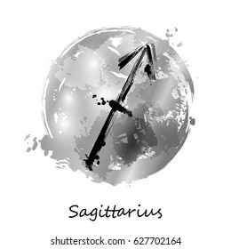 Abstract illustration of the zodiac sign Sagittarius. Zodiac icon. Astrology.