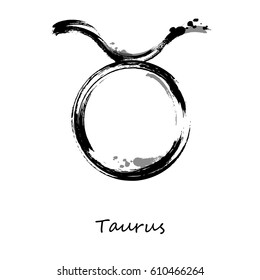 Abstract illustration of the zodiac sign Taurus. Zodiac icon. Astrology.