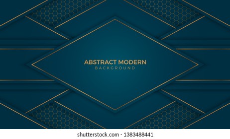 Abstract illustration.Abstract bright blue color. luxury dark green with gold Vector illustration design. Modern bright colors. 