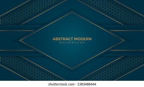 Abstract illustration.Abstract bright blue color. luxury dark green with gold Vector illustration design. Modern bright colors. 