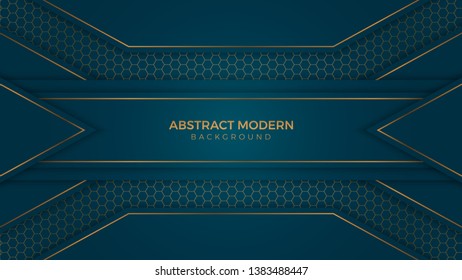 Abstract illustration.Abstract bright blue color. luxury dark green with gold Vector illustration design. Modern bright colors. 