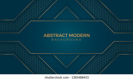 Abstract illustration.Abstract bright blue color. luxury dark green with gold Vector illustration design. Modern bright colors. 