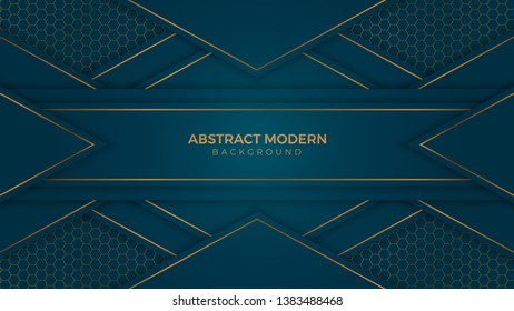 Abstract illustration.Abstract bright blue color. luxury dark green with gold Vector illustration design. Modern bright colors. 