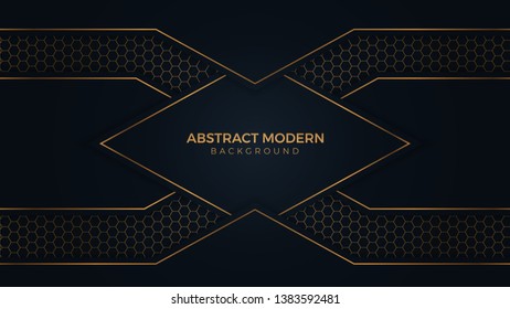 Abstract illustration.Abstract elegant background. luxury dark with gold Vector illustration design.. - Vector