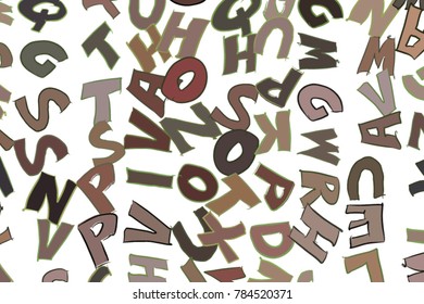 Abstract illustrations of alphabets letters, conceptual. Good for design background. Cartoon style vector.