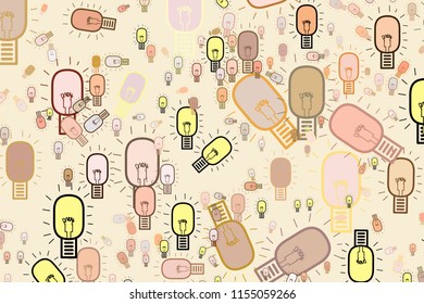 Abstract illustrations of bulb, conceptual. For design background. Vector artwork.
