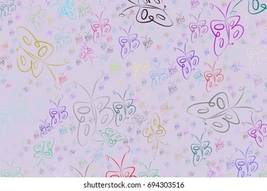 Abstract illustrations of butterfly, conceptual. Good for design background. Cartoon style vector graphic.