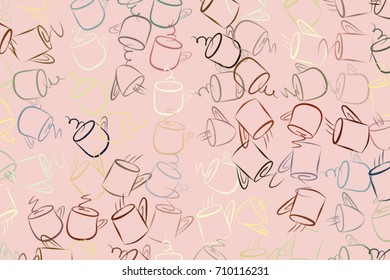 Abstract illustrations of coffee cup, conceptual. Good for design background. Cartoon style vector graphic.