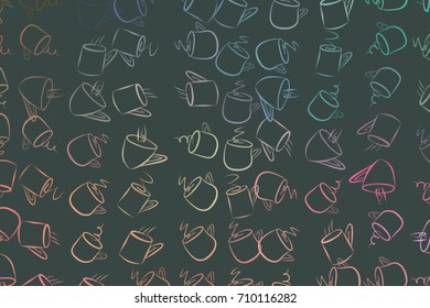 Abstract illustrations of coffee cup, conceptual. Good for design background. Cartoon style vector graphic.