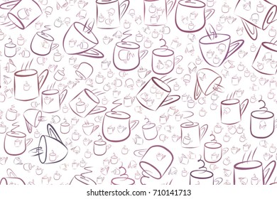 Abstract illustrations of coffee cup, conceptual. Good for design background. Cartoon style vector graphic.