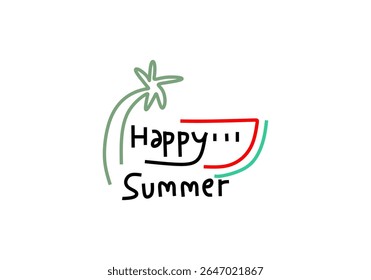 abstrakte Illustrationen, die jeweils einen einzigartigen Aspekt von Sommer- und Tropenthemen darstellen.