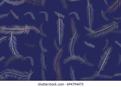Abstract illustrations of feather, conceptual. Good for design background. Cartoon style vector graphic.