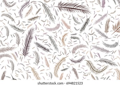 Abstract illustrations of feather, conceptual. Good for design background. Cartoon style vector graphic.