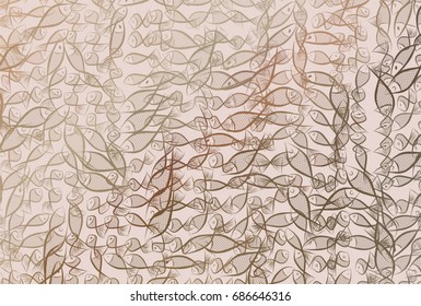 Abstract illustrations of fish, conceptual pattern. Good for design background. Vector graphic.