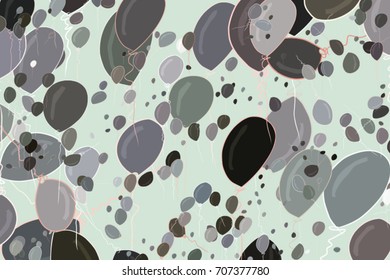 Abstract illustrations of flying balloons, conceptual. Good for design background. Cartoon style vector graphic.