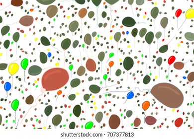 Abstract illustrations of flying balloons, conceptual. Good for design background. Cartoon style vector graphic.