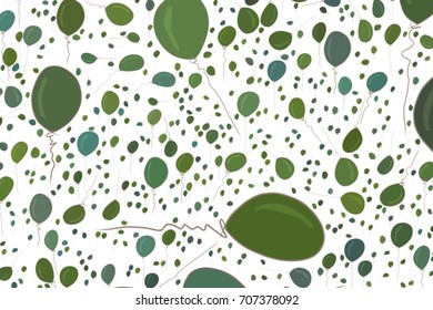 Abstract illustrations of flying balloons, conceptual. Good for design background. Cartoon style vector graphic.