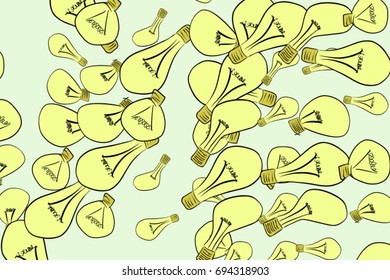 Abstract illustrations of light bulb, conceptual. Good for design background. Cartoon style vector graphic.