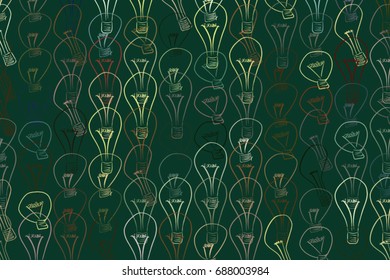 Abstract illustrations of light bulbs, conceptual pattern. Good for design background. Idea conceptual. Vector graphic.