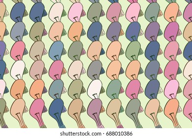 Abstract illustrations of light bulbs, conceptual pattern. Good for design background. Idea conceptual. Vector graphic.