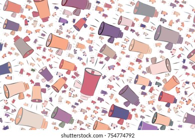 Abstract illustrations of loud speaker, conceptual. Good for design background. Cartoon style vector graphic.