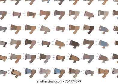 Abstract illustrations of loud speaker, conceptual. Good for design background. Cartoon style vector graphic.