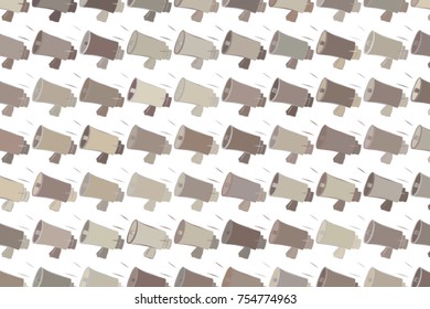 Abstract illustrations of loud speaker, conceptual. Good for design background. Cartoon style vector graphic.