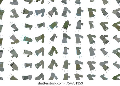 Abstract illustrations of loud speaker, conceptual. Good for design background. Cartoon style vector graphic.