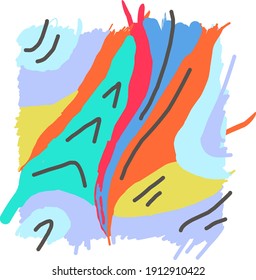 Abstract illustrations with a quiet mixture of colors
