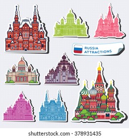 Abstract illustrations Russia attractions