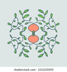 Abstract illustrative vector ornament of orange tree. Isolated, titled layers. Nice for textile adorning, farmer presentation, garden application, citrus company logo, fruit menu in restaurant, etc. 
