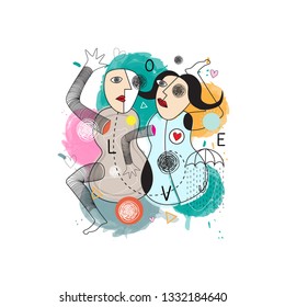 Abstract Ilustration love concept